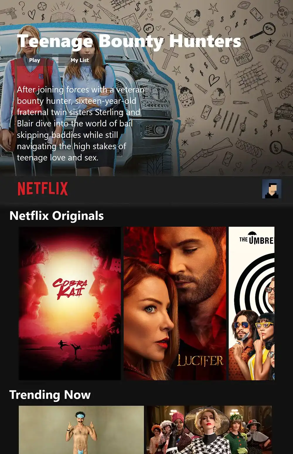 Netflix landing page